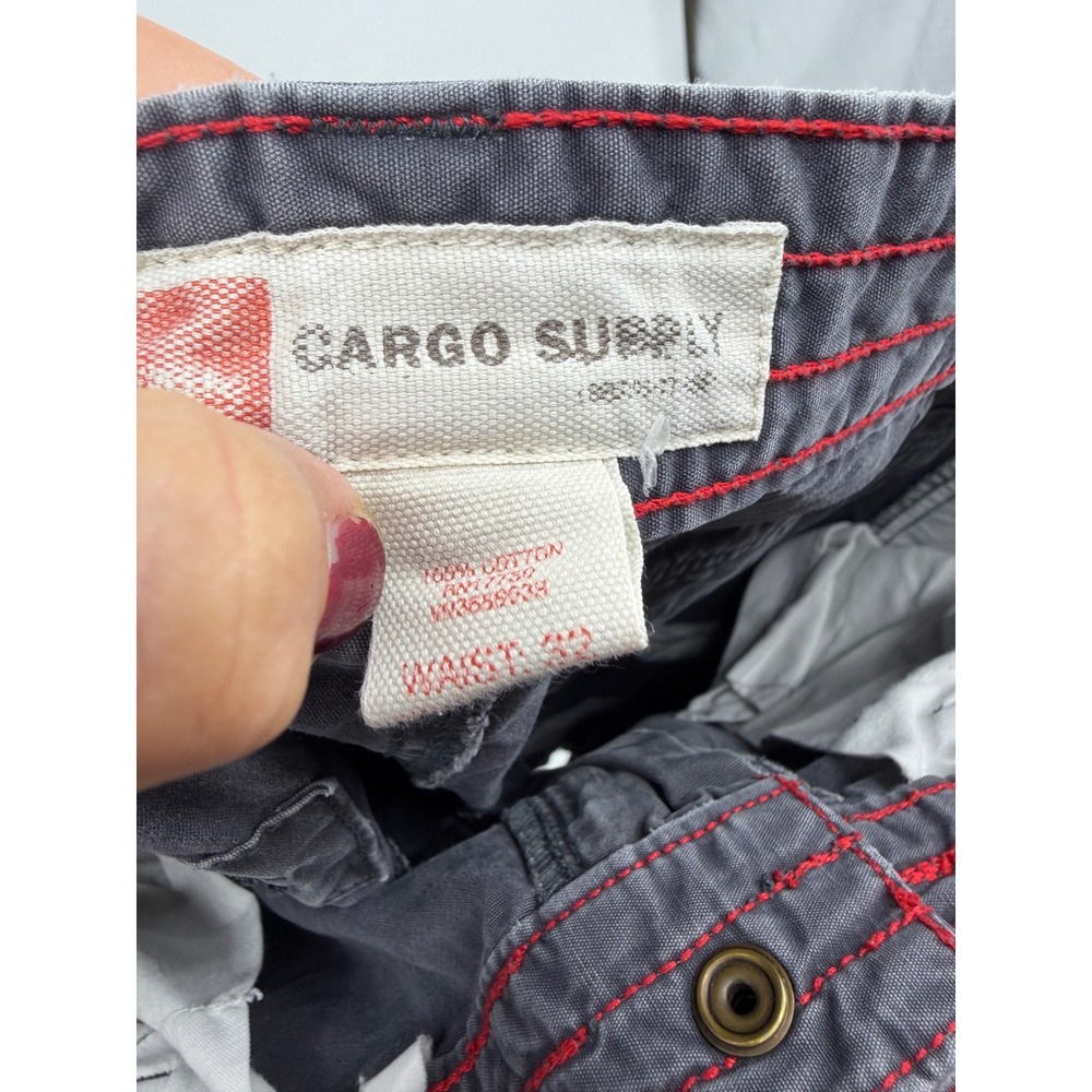 Cargo Supply Utility Cargo Shorts Mens 32 Gray Cotton Multi Pocket Gorpcore - Picture 7 of 7